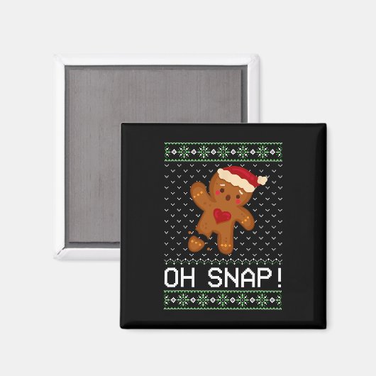 Man Oh Snap Kerstkoekje Magneet (Voorkant / Achterkant)