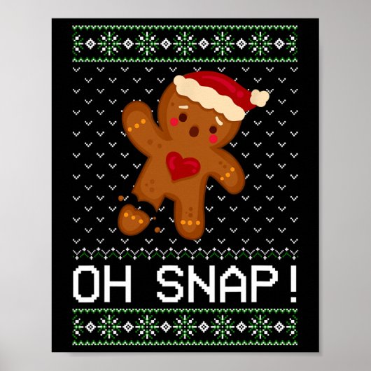 Man Oh Snap Kerstkoekje Poster (Voorkant)