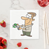 Man om geld in Napkins te stoppen Servet (Insitu)