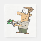 Man om geld in Napkins te stoppen Servet (Voorkant)