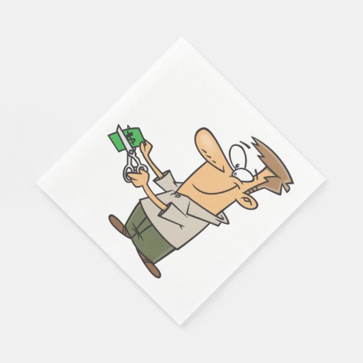 Man om geld in Napkins te stoppen Servet (Hoek)