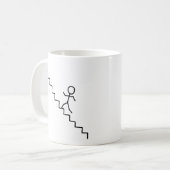 Man omhoog omhoog, mok trappen (Voorkant links)