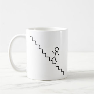 Man omhoog omhoog, mok trappen
