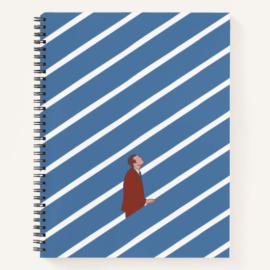 Man omhoog promotie of nieuwe baan notitieboek (Voorkant)