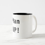 Man omhoog! tweekleurige koffiemok (Voorkant rechts)