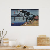 Man on horseback crossing a bridge poster (Keuken)
