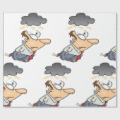 Man onder een cloud cadeaupapier (Vlak)