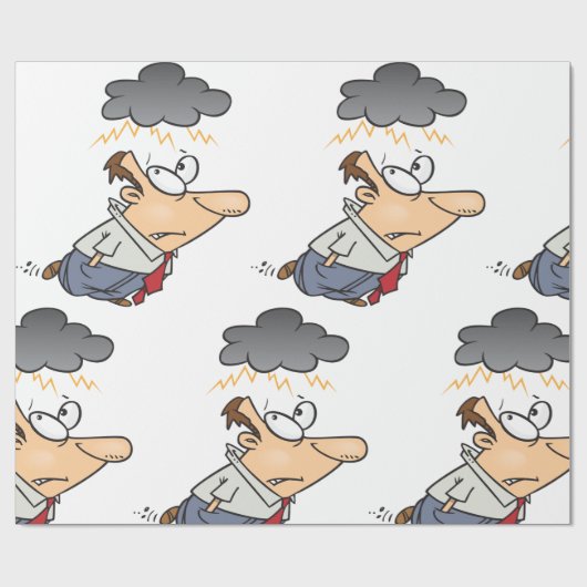 Man onder een cloud cadeaupapier (Vlak)