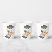 Man onder een cloud papieren bekers