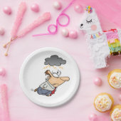 Man onder een cloud papieren bordje (Feest)