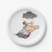 Man onder een cloud papieren bordje (Voorkant)