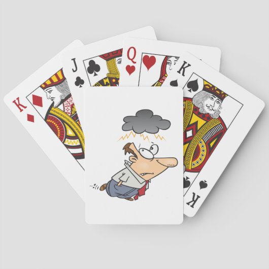 Man onder een cloud pokerkaarten (Achterkant)