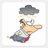 Man onder een cloud vierkante sticker (Voorkant)