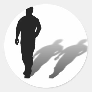 Man Ontbrekend Man Silhouette Ronde Sticker