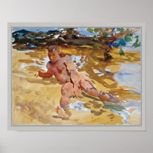Man op Beach Florida door John Singer Sargent Poster