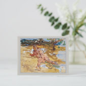 Man op Beach Florida Sargent Fine Art Waterverf Briefkaart (Staand voorkant)