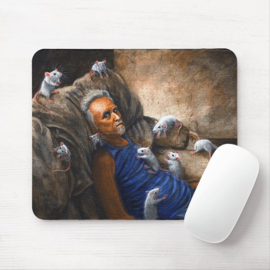 Man op de bank met Rats Mousepad Muismat (Met muis)