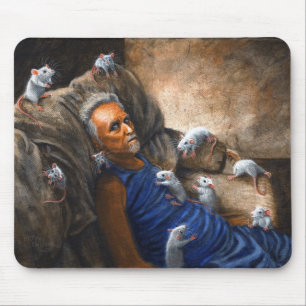 Man op de bank met Rats Mousepad Muismat