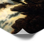 Man op de bergen top Vintage poster (Hoek)