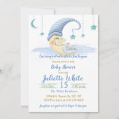 Man op de maan Baby shower uitnodiging (Voorkant)