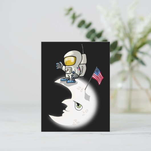 Man op de maan briefkaart (Staand voorkant)