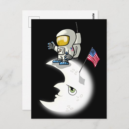 Man op de maan briefkaart (Voorkant / Achterkant)