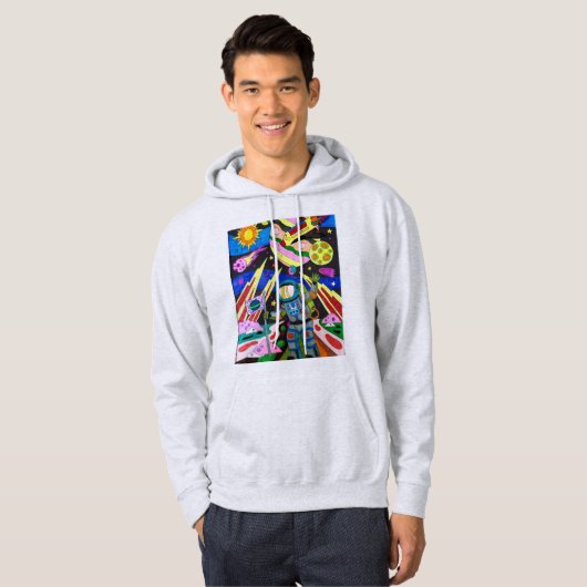 Man op de maan hoodie (Voorkant volledig)