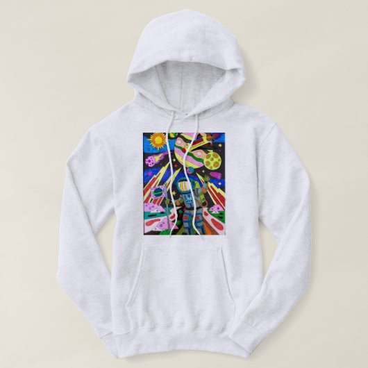 Man op de maan hoodie (Design voorkant)