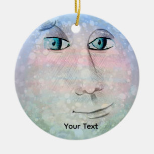Man op de maan keramisch ornament
