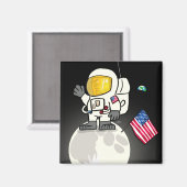 Man op de maan Magnet (Voorkant / Achterkant)