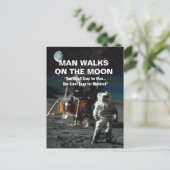 Man op de maan reuzenleder voor de mensheid briefkaart (Staand voorkant)