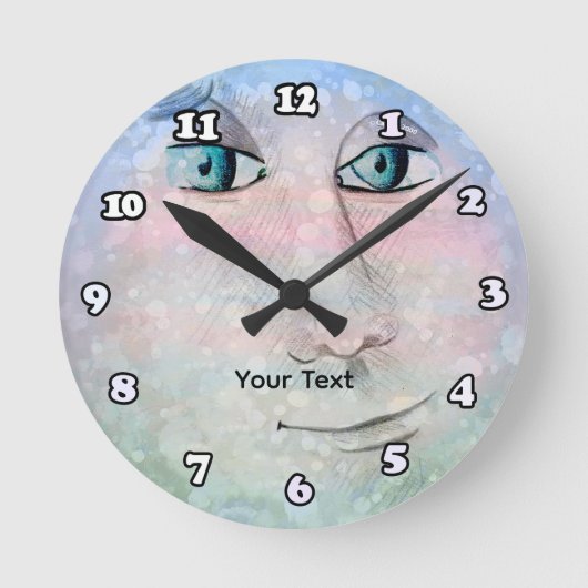 Man op de maan ronde klok (Voorkant)