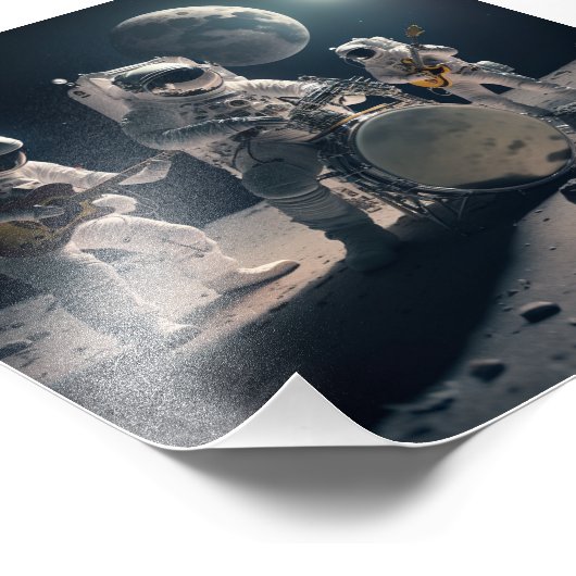 Man op de maanband foto afdruk (Hoek)