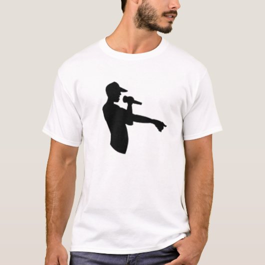 Man op de microfoon t-shirt (Voorkant)