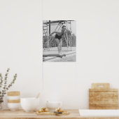 Man op de Raad van Bestuur voor duiken Poster (Keuken)