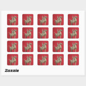 Man op de terugzending van Wu-wei, Kansu Vierkante Sticker (Vel)
