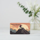 Man op de top van de berg visitekaartje (Staand voorkant)