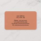 Man op de top van de berg visitekaartje (Achterkant)