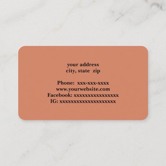 Man op de top van de berg visitekaartje (Achterkant)