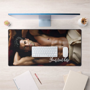 Man op een Bearskin vloerkleed Bureaumat