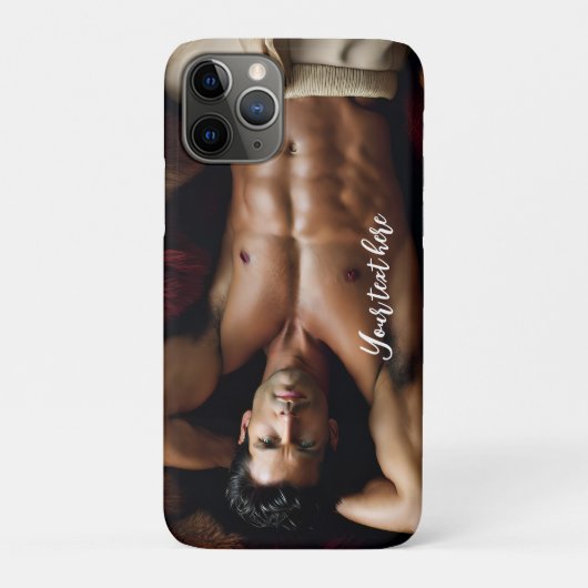 Man op een Bearskin vloerkleed Case-Mate iPhone Case (Achterkant)