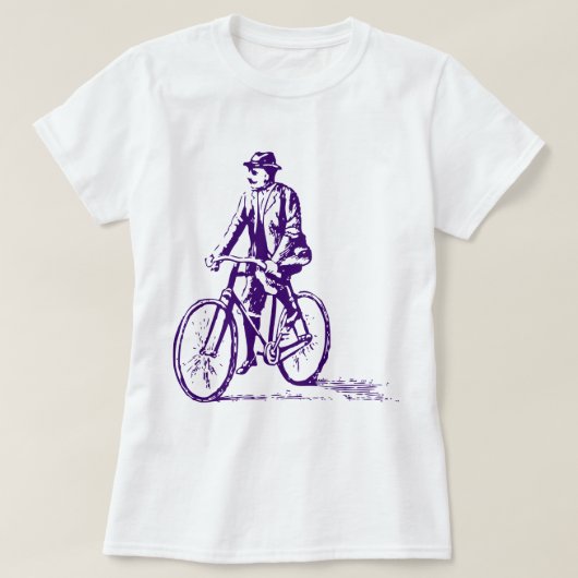 Man op een Bijt - Deep Paars T-shirt (Design voorkant)
