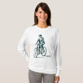 Man op een bike - donkergroen t-shirt (Voorkant volledig)