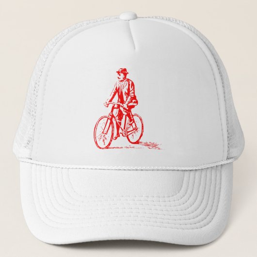 Man op een bike - rood trucker pet (Voorkant)