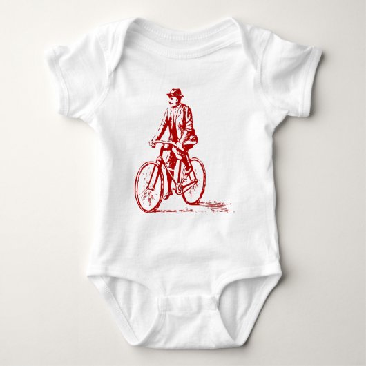 Man op een bike - Ruby Red Romper (Voorkant)