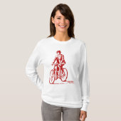 Man op een bike - Ruby Red T-shirt (Voorkant volledig)
