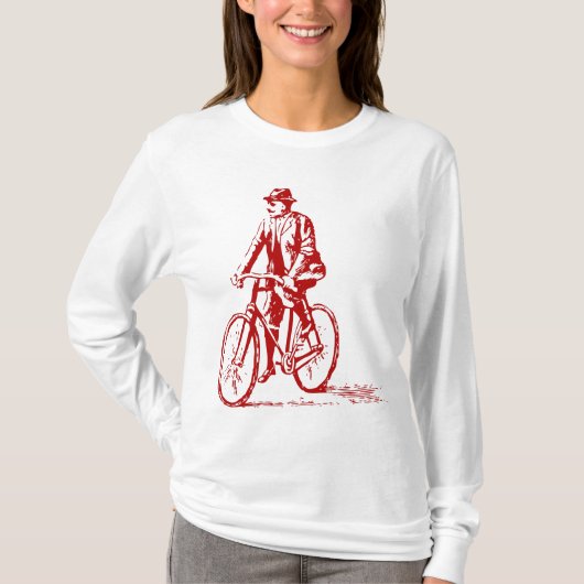 Man op een bike - Ruby Red T-shirt (Voorkant)