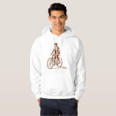 Man op een bike - Walnut Brown Hoodie (Voorkant volledig)
