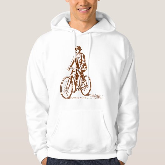 Man op een bike - Walnut Brown Hoodie (Voorkant)