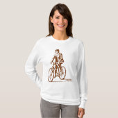 Man op een bike - Walnut Brown T-shirt (Voorkant volledig)